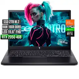 Falabella Computador Gamer Nitro AMD Ryzen 5 RTX 2050 2TB SSD 16GB oferta