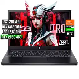 Falabella NITRO AMD RYZEN 5-7535HS RTX 2050 4GB SSD 2TB RAM 64GB LED 15,6 FHD 144Hz oferta