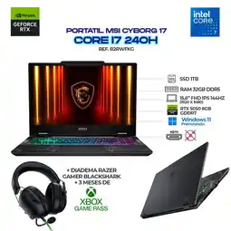Falabella Portátil Gamer CYBORG + DIADEMAS RAZER Core i7-240H / RTX 5050 8GB / RAM 32GB / SSD 1TB oferta