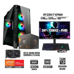 Falabella COMPUTADOR RYZEN 7 8700F - 32GB RAM - SSD 512GB - RTX 5050 8GB + MONITOR 24 120HZ oferta