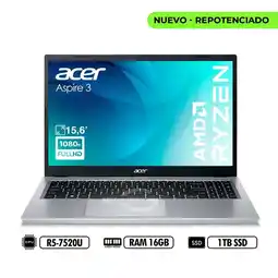 Falabella PORTATIL 15,6' A315-24P-R7JS FHD AMD R5-7520U RAM 16GB LPDDR5 1TB SSD SILVER oferta