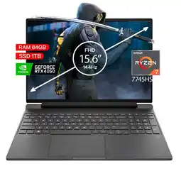 Falabella PORTATIL GAMER VICTUS AMD RYZEN 7 7445HS 64/ 1 TB RTX 4050 6 GB 15,6 FHD oferta