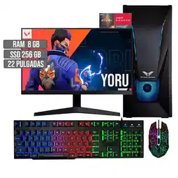 Falabella PC EQUIPO COMPUTADOR GAMER AMD RYZEN 5 5600G SSD 256GB RAM 8GB LED 22 FHD oferta