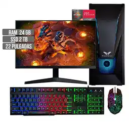Falabella PC EQUIPO COMPUTADOR GAMER AMD RYZEN 5 5600G SSD 2TB RAM 24GB LED 22 FHD oferta