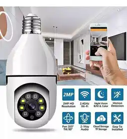 Falabella Camara Tipo Bombillo Vision Nocturna Wifi 360 Robotica oferta