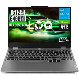 Falabella PORTATIL LOQ 15IAX9 INTEL CORE I5 12450HX SSD 512GB RAM 64GB RTX 3050 6GB oferta