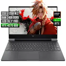 Falabella VICTUS AMD RYZEN 7-8845HS RTX 4070 8GB SSD 512GB RAM 24GB LED 16 FHD 144Hz oferta