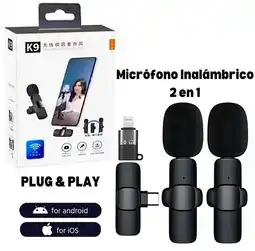 Falabella Microfono Inalambrico 2 En 1 Tipo C Y Iphone Lightning K9 oferta