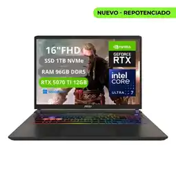 Falabella PORTATIL VECTOR 16 HX AI INTEL CORE ULTRA 7 255HX RAM 96GB SSD 1TB RTX 5070Ti 12GB oferta