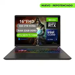 Falabella PORTATIL VECTOR 16 HX AI INTEL CORE ULTRA 7 255HX RAM 32GB SSD 2TB RTX 5070Ti 12GB oferta