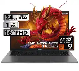 Falabella PORTÁTIL 16″ RYZEN 9 24GB RAM 1TB SSD WUXGA GRIS + KASPERSKY oferta