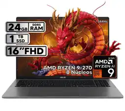 Falabella PORTÁTIL 16″ RYZEN 9 24GB RAM 1TB SSD WUXGA GRIS + KASPERSKY oferta