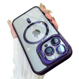 Falabella Funda Luxury Transparente Con Aros y Magnetico Para iPhone 16 Pro Max Morado oferta