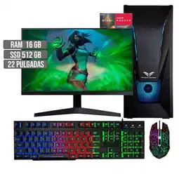 Falabella PC EQUIPO COMPUTADOR GAMER AMD RYZEN 5 5600G SSD 512GB RAM 16GB LED 22 FHD oferta