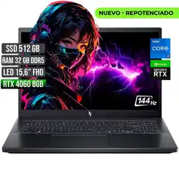 Falabella NITRO INTEL CORE I7-13620H RTX 4060 8GB SSD 512GB RAM 32GB LED 15,6 FULL HD 144Hz oferta