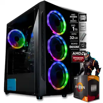 Falabella TORRE GAMER RYZEN 5 8500G/ 32GB RAM 1TB SSD/ BOARD B650/CHASIS 4 FANS/ 350W oferta