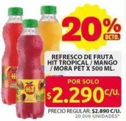 Ara Hit tropical / mango / mora pet refresco de fruta oferta