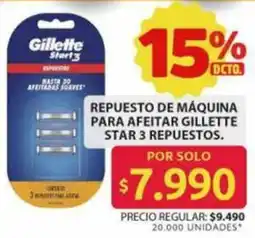 Ara Gillette star 3 repuesto de máquina para afeitar repuestos. oferta