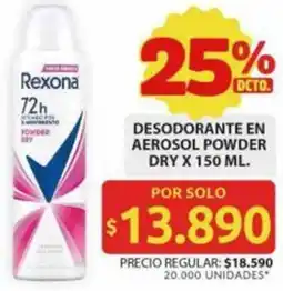 Ara Rexona desodorante en aerosol powder dry oferta