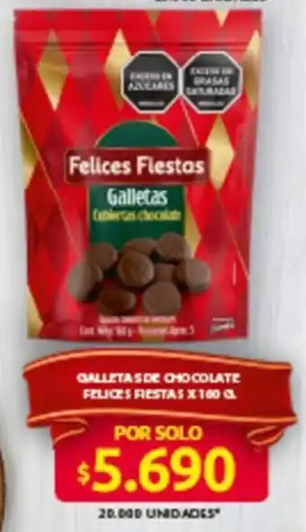 Felices fiestas galletas de chocolate
