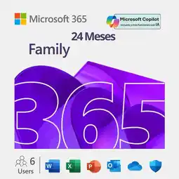 Falabella Licencia Office 365 Familia KEY 24 Meses 6 Usuarios 30 Dispositivo PIN oferta
