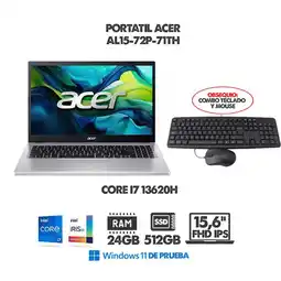 Falabella PORTATIL INTEL CORE I7 13620H - 16 FHD IPS - RAM 24GB DDR5 - SSD 512GB M2 + TECLADO Y MOUSE oferta
