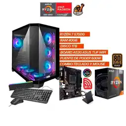Falabella PC GAMER RYZEN 5 5700G - 40GB RAM - 1TB - ASUS TUF WiFi - 650W 80+ GOLD oferta