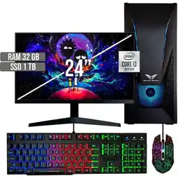Falabella PC EQUIPO GAMER INTEL CORE I3-10105 SSD 1TB RAM 32GB LED 24 FHD oferta