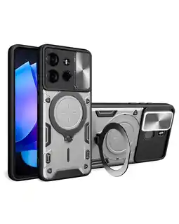 Falabella Funda Prot Camara Con Soporte Compatible Tecno Spark Go 2023 Gris oferta