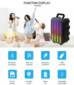 Falabella Parlante Recargable Excelente Sonido Micrófono Luces led Controlremoto oferta