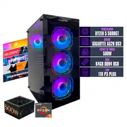 Falabella COMPUTADOR TORRE GAMER RYZEN 5 5600GT 64 GB DDR4 RGB/1 TB FUENTE 500W oferta