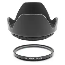 Falabella Kit protector uv 58mm + parasol tipo tulipan para camaras canon nikon oferta