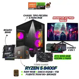 Falabella PC GAMER RYZEN 5 8400F / RTX 5050 8GB / 16GB RAM / SSD 1.5TB / Monitor 27 165hz oferta