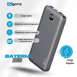 Falabella Bateria Portatil De 10000mAh Carga Rapida - Negra oferta