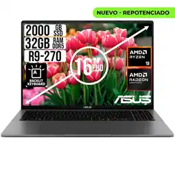 Falabella PORTATIL AMD RYZEN 9 270 SSD 2TB RAM 32GB LED 16 FULL HD oferta