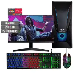 Falabella PC EQUIPO GAMER AMD RYZEN 7 5700G SSD 2TB RAM 8GB LED 22 FHD oferta