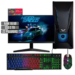Falabella PC EQUIPO GAMER AMD RYZEN 7 5700G SSD 2TB RAM 16GB LED 22 FHD oferta