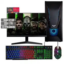 Falabella PC EQUIPO GAMER AMD RYZEN 7 5700G SSD 1TB RAM 32GB LED 22 FHD oferta