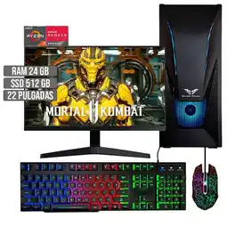 Falabella PC EQUIPO GAMER AMD RYZEN 7 5700G SSD 512GB RAM 24GB LED 22 FHD oferta