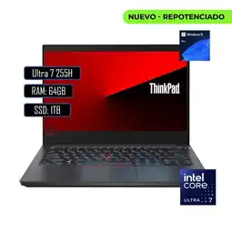 Falabella PORTATIL THINKPAD E14 INTEL CORE ULTRA 7 255H/ RAM 64GB DDR5/ 1TB M.2/ WIN11 PRO oferta