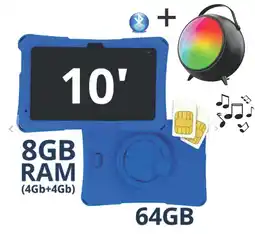 Falabella Tablet Niños 10 Pulgadas 8GB RAM (4Gb+4Gb) 64GB Doble SIM Android 14 + Parlante Azul oferta