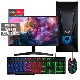 Falabella PC EQUIPO GAMER AMD RYZEN 7 5700G SSD 1TB RAM 8GB LED 22 FHD oferta