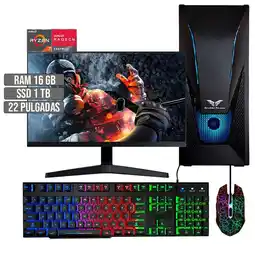Falabella PC EQUIPO GAMER AMD RYZEN 7 5700G SSD 1TB RAM 16GB LED 22 FHD oferta