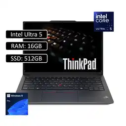 Falabella PORTATIL ThinkPad E14 Gen 6 Intel Core Ultra 5 125 /SSD 512GB/ RAM 16GB/ Pantalla 14 oferta