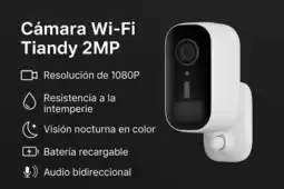 Falabella Cámara Wi-Fi Tiandy 2MP Color IR 30m Luz Blanca IP67 oferta
