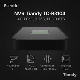 Falabella NVR Tiandy TC-R3104 4CH PoE H265 1HDD 6TB HDMI VGA 6MP oferta
