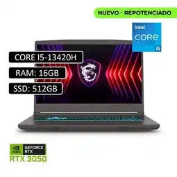Falabella PORTATIL THIN 15 INTEL CORE I5 13420H RAM 16GB SSD 512GB RTX 4050 6GB oferta