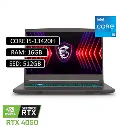 Falabella PORTATIL THIN 15 INTEL CORE I5 13420H RAM 16GB SSD 512GB RTX 4050 6GB oferta