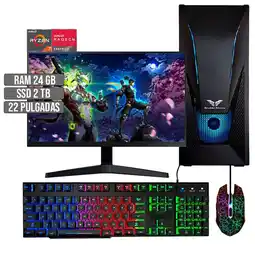 Falabella PC EQUIPO GAMER AMD RYZEN 7 5700G SSD 2TB RAM 24GB LED 22 FHD oferta
