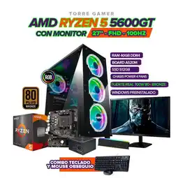 Falabella PC RYZEN 5 5600GT / RAM 40GB / 512GB SSD / BOARD A520 / MONITOR 27 / 700W 80+ oferta